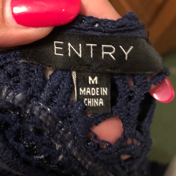 NAVY BLUE LONG DRESS - Picture 5 of 6